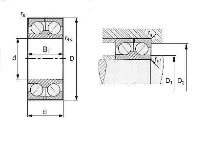 Angular contact ball bearings,double row 305608D